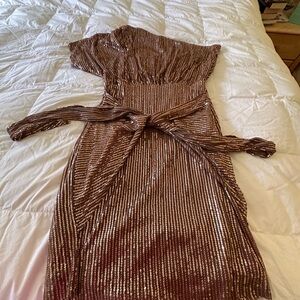 Elegant One Shoulder Sequin Dress